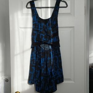 Black and blue mini dress.